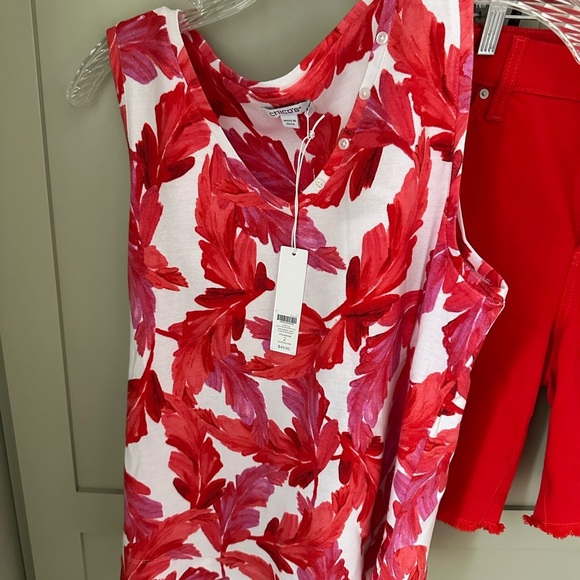 Chico's Tops - NWT Chico's Red & White Women's Sleeveless Tank Top, Sz 2 (Med, 12-14)